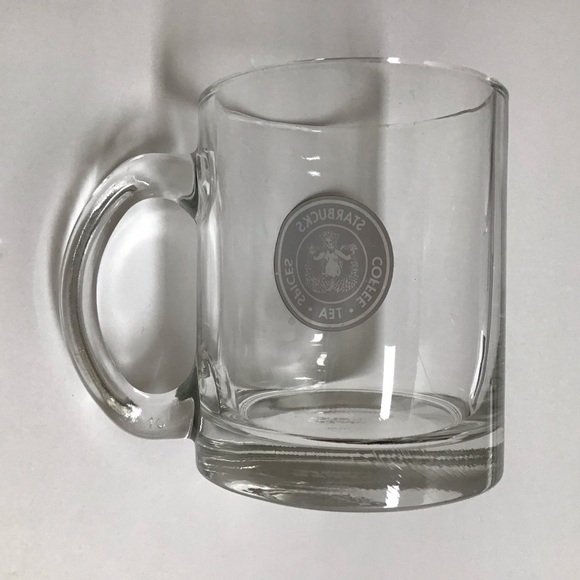 Starbucks Coffee Mug Mermaid Split Tail Logo Clear Glass Brown Tea Cup 2008 - Picture 2 of 10